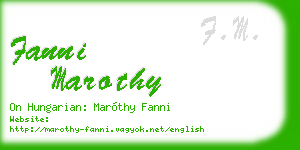fanni marothy business card