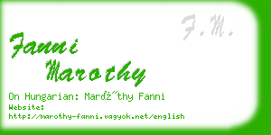 fanni marothy business card